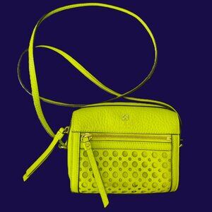Kate Spade Perri Lane Bubbles Electric Green Leather Crossbody Bag NWOT